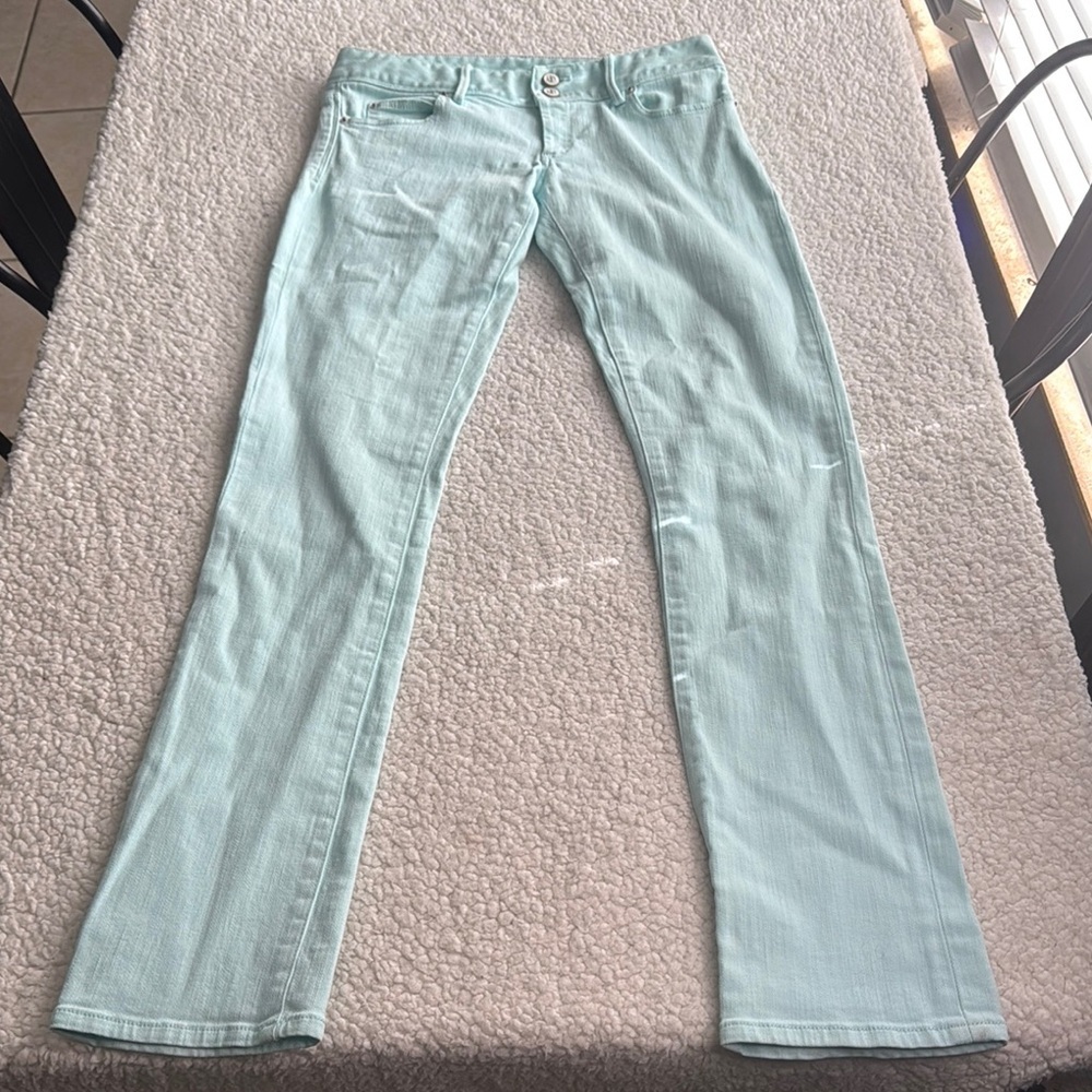 Lilly Pulitzer Light Teal Worth Straight Jeans